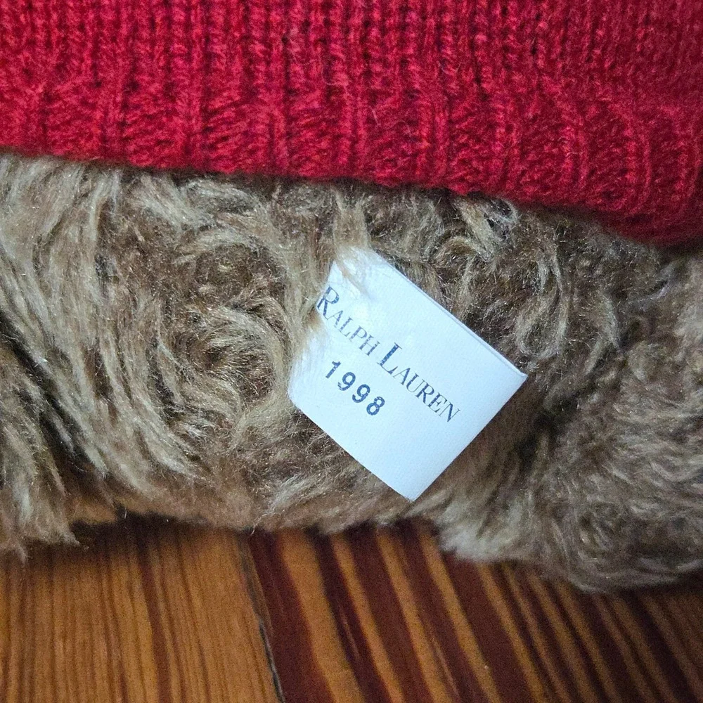 VTG Ralph Lauren Polo Bear 1998 Brown Red Reindeer Sweater Plush Toy Collectible